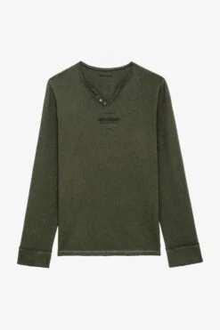 Zadig & Voltaire Monastir Henley T-shirt Used Kaki 11 Zadig & Voltaire Monastir Henley T-shirt Used Kaki -Zadig & Voltaire Shop JMTN00241 USED KAKI