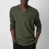 Zadig & Voltaire Monastir Henley T-shirt Used Kaki