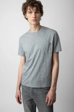 Zadig & Voltaire Stockholm Slub T-shirt Iron 7 Zadig & Voltaire Stockholm Slub T-shirt Iron -Zadig & Voltaire Shop JMTS00623 IRON 2