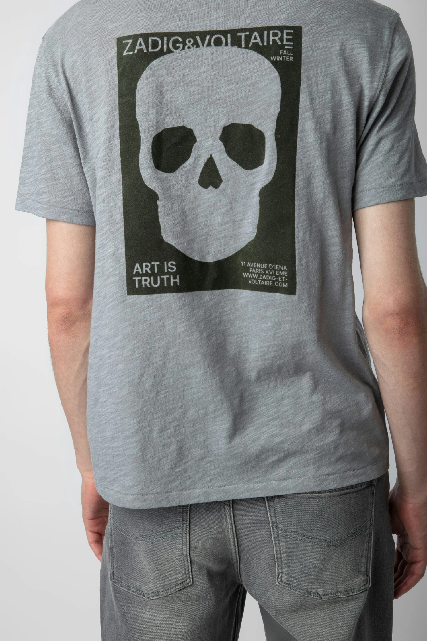 Zadig & Voltaire Stockholm Slub T-shirt Iron 3 Zadig & Voltaire Stockholm Slub T-shirt Iron - Image 3