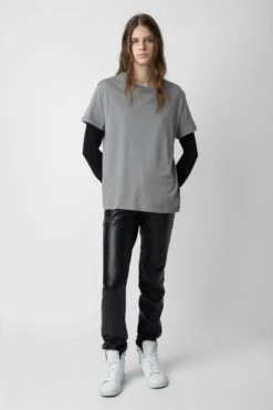 Zadig & Voltaire Jimmy T-Shirt Iron -Zadig & Voltaire Shop JMTS00628 IRON 12