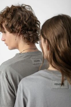 Zadig & Voltaire Jimmy T-Shirt Iron -Zadig & Voltaire Shop JMTS00628 IRON 13