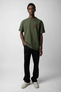 Zadig & Voltaire Teddy Skull T-shirt Used Kaki