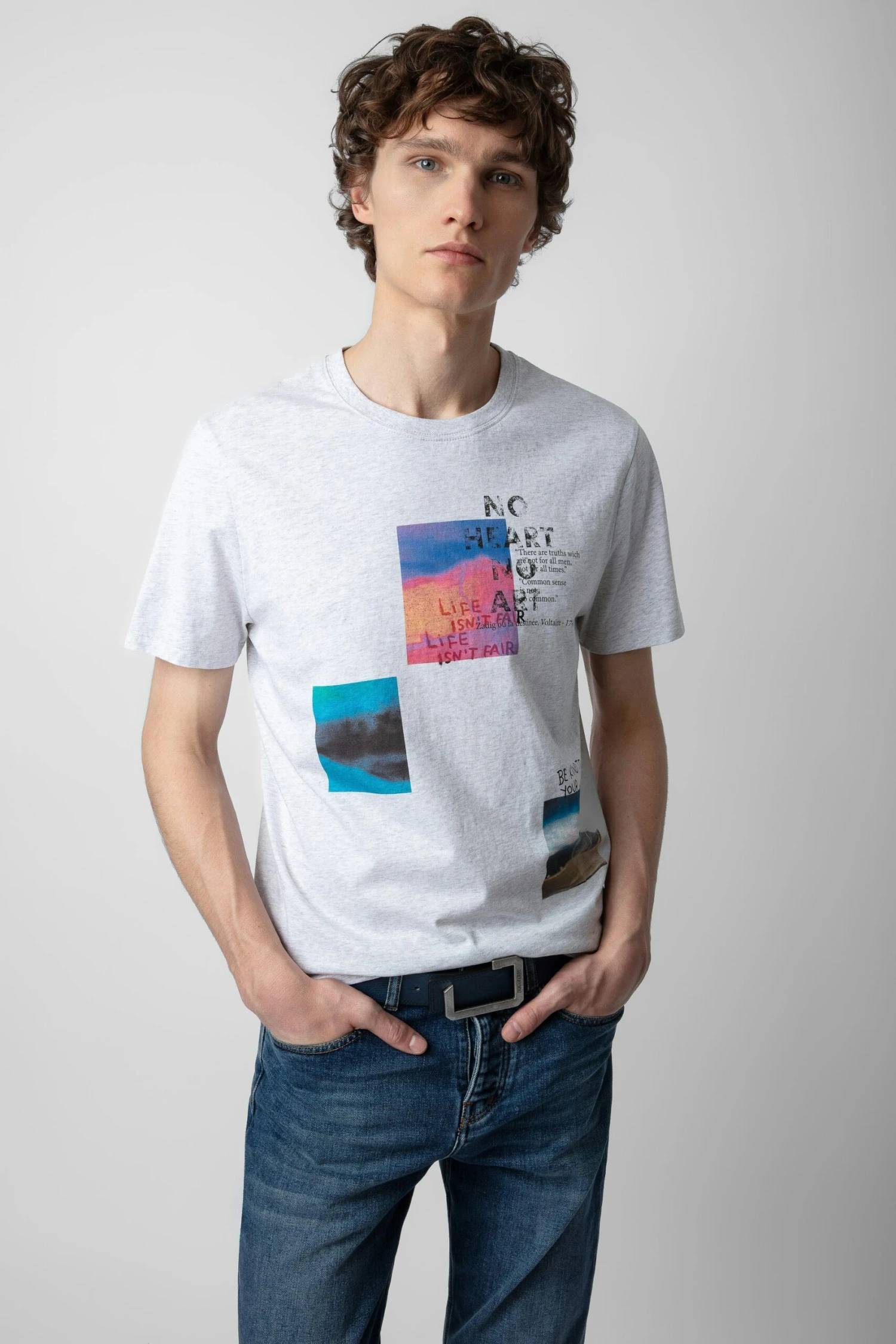 Zadig & Voltaire Ted Photoprint T-shirt Gris Chine Clair 1 Zadig & Voltaire Ted Photoprint T-shirt Gris Chine Clair