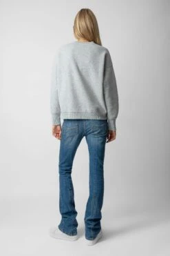 Zadig & Voltaire Oscar Je T’aime Sweatshirt Gris Chine Clair -Zadig & Voltaire Shop JWSS00578 GRIS CHINE CLAIR 5