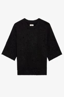 Zadig & Voltaire Edmond Diamanté Sweatshirt Black -Zadig & Voltaire Shop JWSS00585 NOIR