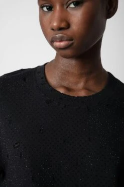 Zadig & Voltaire Edmond Diamanté Sweatshirt Black -Zadig & Voltaire Shop JWSS00585 NOIR 4