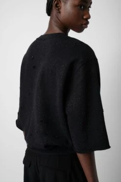 Zadig & Voltaire Edmond Diamanté Sweatshirt Black -Zadig & Voltaire Shop JWSS00585 NOIR 6