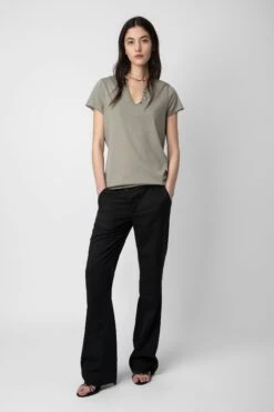 Zadig & Voltaire Insignia Henley T-shirt Trellis -Zadig & Voltaire Shop JWTN00431 TRELLIS 3