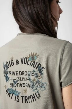 Zadig & Voltaire Insignia Henley T-shirt Trellis -Zadig & Voltaire Shop JWTN00431 TRELLIS 6