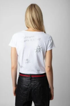 Zadig & Voltaire Diamanté Henley Top White -Zadig & Voltaire Shop JWTN00444 BLANC 5