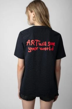 Zadig & Voltaire Edwin Devil Diamanté T-shirt Black -Zadig & Voltaire Shop JWTS01605 NOIR 5