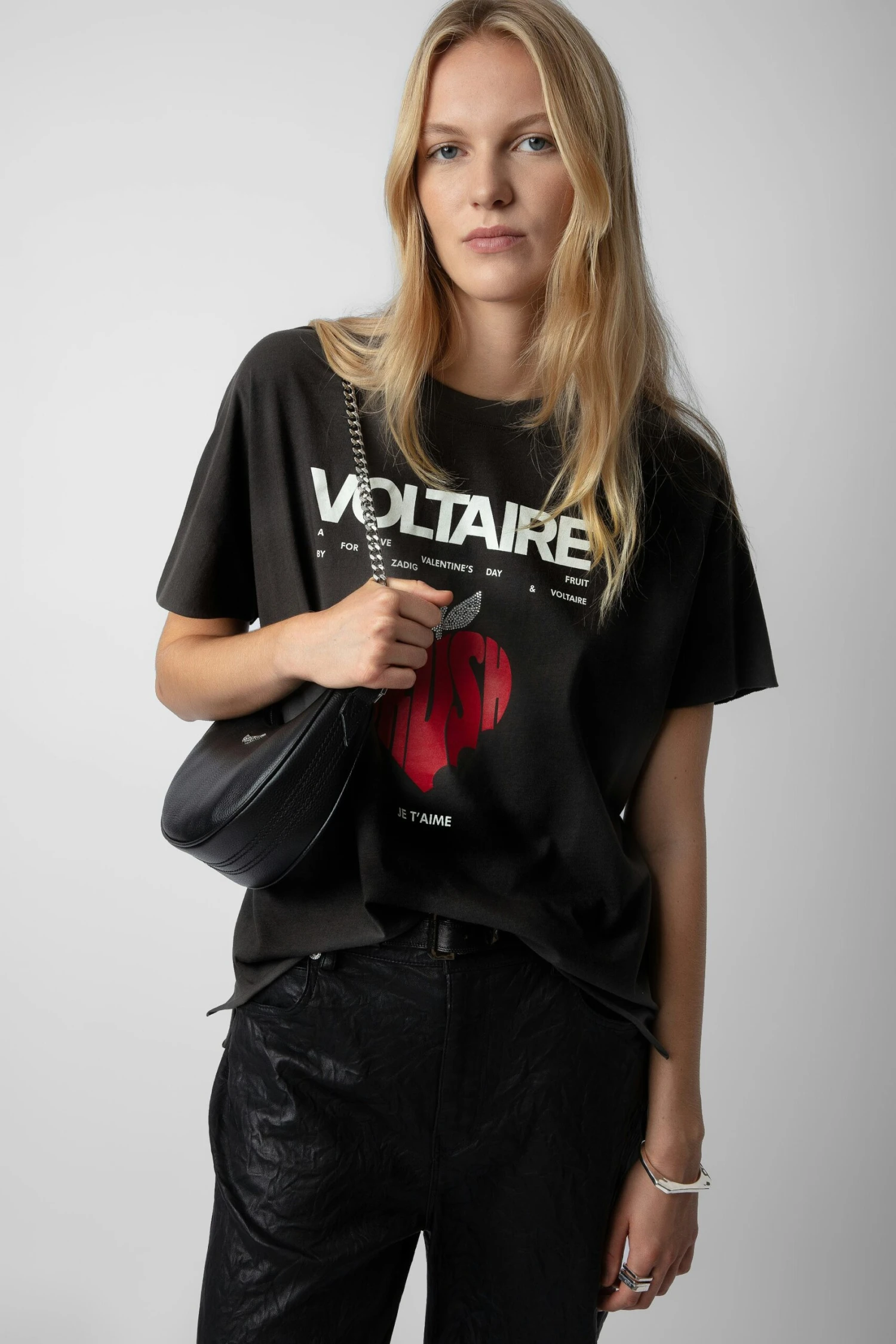Zadig & Voltaire Tommer Concert Crush Diamanté T-shirt Carbone 2 Zadig & Voltaire Tommer Concert Crush Diamanté T-shirt Carbone - Image 2