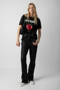 Zadig & Voltaire Tommer Concert Crush Diamanté T-shirt Carbone