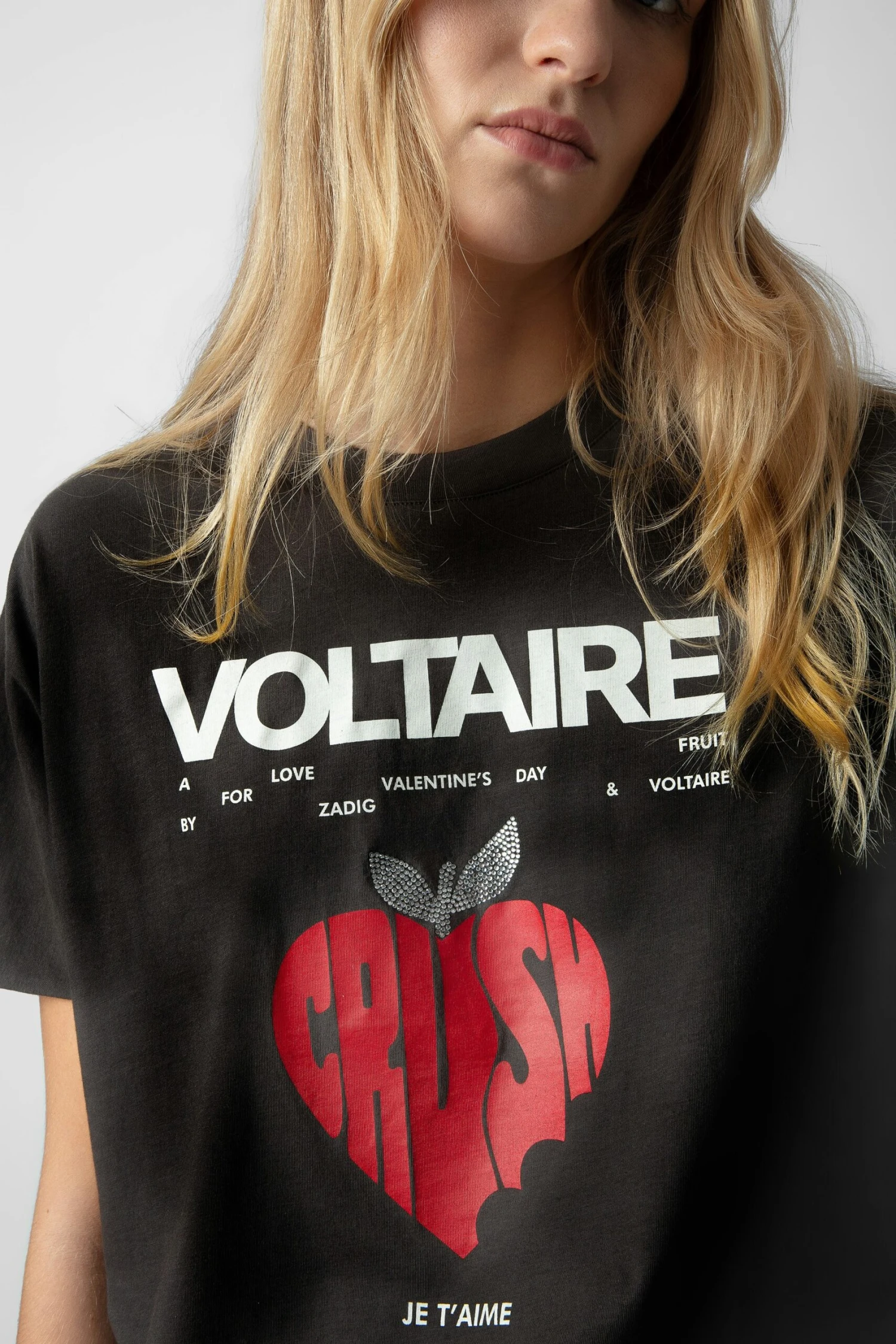 Zadig & Voltaire Tommer Concert Crush Diamanté T-shirt Carbone 3 Zadig & Voltaire Tommer Concert Crush Diamanté T-shirt Carbone - Image 3