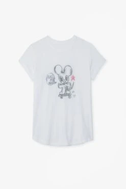 Zadig & Voltaire Woop Kiss My Ass T-shirt White -Zadig & Voltaire Shop JWTS01632 BLANC 1