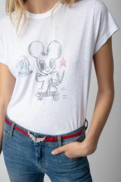 Zadig & Voltaire Woop Kiss My Ass T-shirt White -Zadig & Voltaire Shop JWTS01632 BLANC 4 1