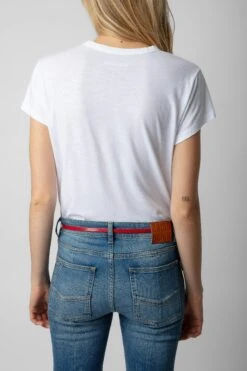Zadig & Voltaire Woop Kiss My Ass T-shirt White -Zadig & Voltaire Shop JWTS01632 BLANC 5 1