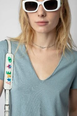 Zadig & Voltaire Story Fishnet T-shirt Glacier 9 Zadig & Voltaire Story Fishnet T-shirt Glacier -Zadig & Voltaire Shop JWTS01643 GLACIER 4