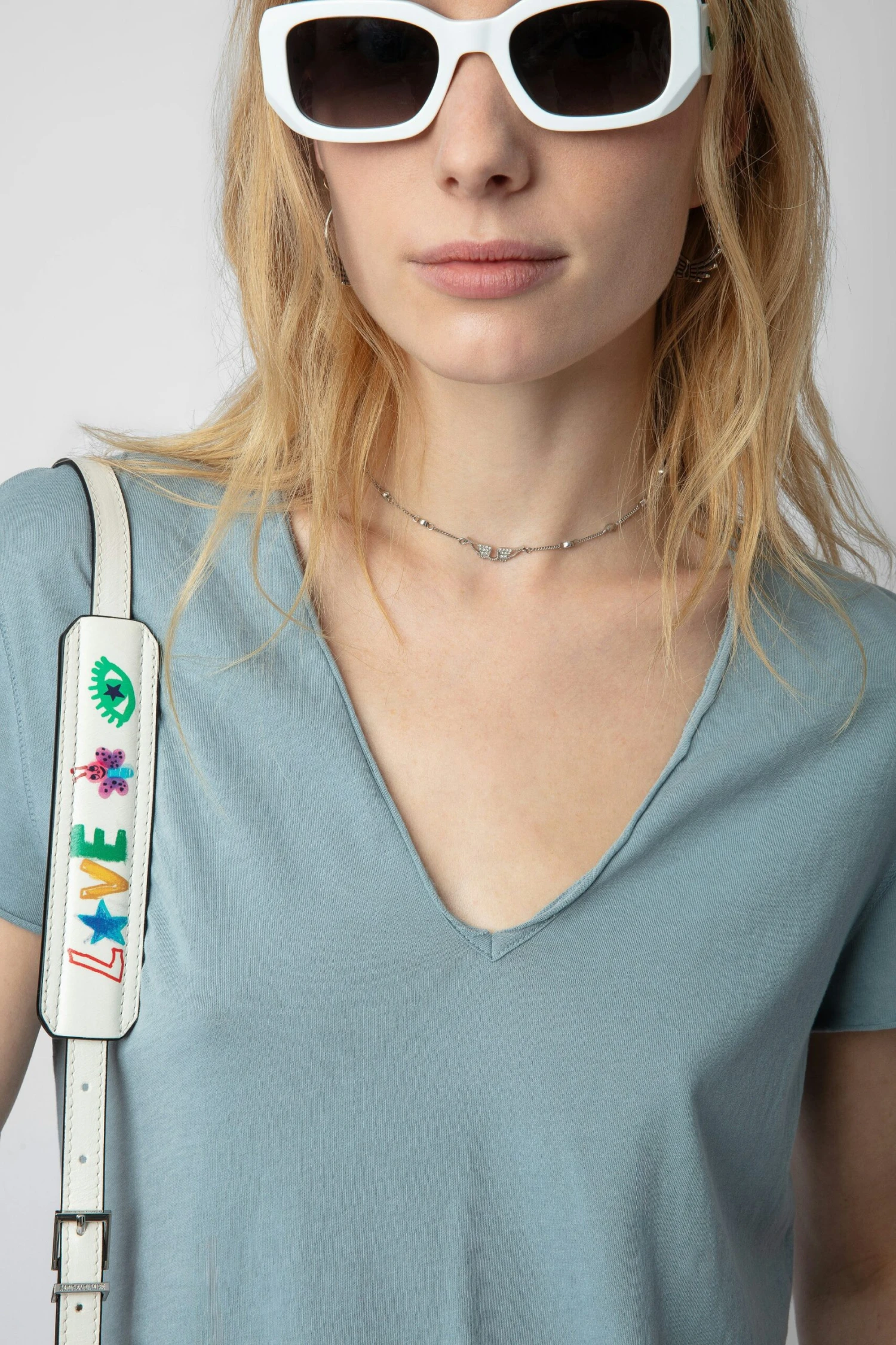 Zadig & Voltaire Story Fishnet T-shirt Glacier 3 Zadig & Voltaire Story Fishnet T-shirt Glacier - Image 3