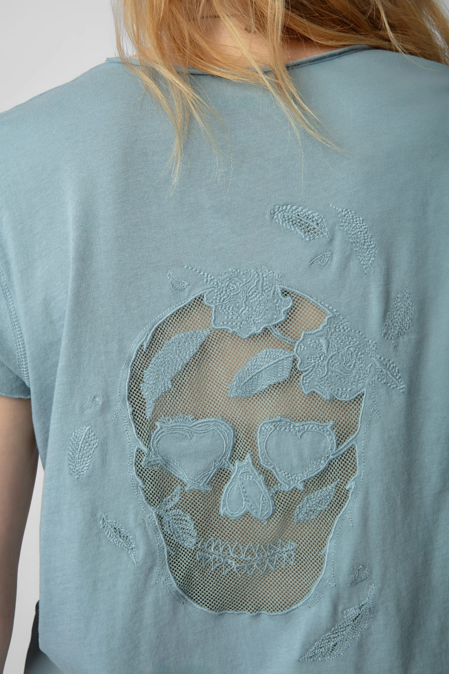 Zadig & Voltaire Story Fishnet T-shirt Glacier 5 Zadig & Voltaire Story Fishnet T-shirt Glacier - Image 5