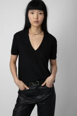 Zadig & Voltaire Wassa Diamanté T-shirt Black