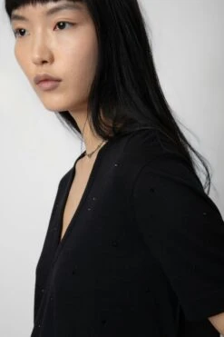 Zadig & Voltaire Wassa Diamanté T-shirt Black -Zadig & Voltaire Shop JWTS01646 NOIR 4