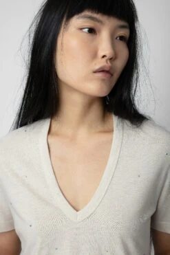 Zadig & Voltaire Wassa Diamanté T-shirt Petale -Zadig & Voltaire Shop JWTS01646 PETALE 5