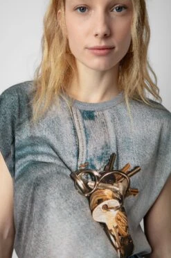 Zadig & Voltaire Cecilia T-shirt Carbone -Zadig & Voltaire Shop JWTT00242 CARBONE 4