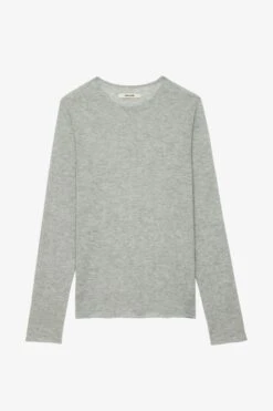 Zadig & Voltaire Teiss Cashmere Sweater Light Grey -Zadig & Voltaire Shop KMSW00010 LIGHT GREY