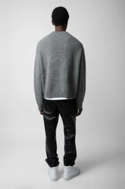 Zadig & Voltaire Marko Sweater Gris Moyen -Zadig & Voltaire Shop KMSW00678 GRIS MOYEN 5