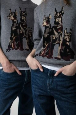 Zadig & Voltaire Kennedy Cashmere Sweater Gris Moyen -Zadig & Voltaire Shop KMSW00679 GRIS MOYEN 13