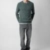 Zadig & Voltaire Kennedy Cashmere Sweater Bleu Treillis