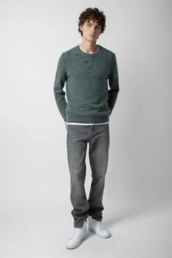 Zadig & Voltaire Kennedy Cashmere Sweater Bleu Treillis