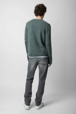 Zadig & Voltaire Kennedy Cashmere Sweater Bleu Treillis -Zadig & Voltaire Shop KMSW00693 BLEU TREILLIS 6
