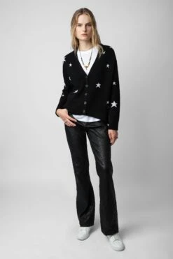Zadig & Voltaire Mirka Stars Cardigan Cashmere Black