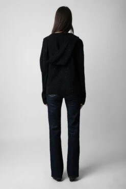 Zadig & Voltaire Cosany Diamanté Cashmere Cardigan Black -Zadig & Voltaire Shop KWCA00551 NOIR 5