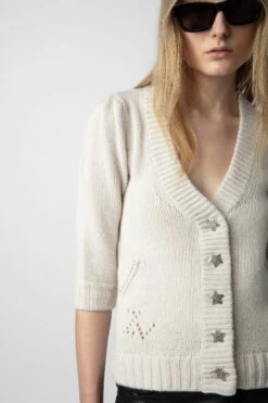 Zadig & Voltaire Betsy Cardigan Ecru -Zadig & Voltaire Shop KWCA00560 ECRU 4