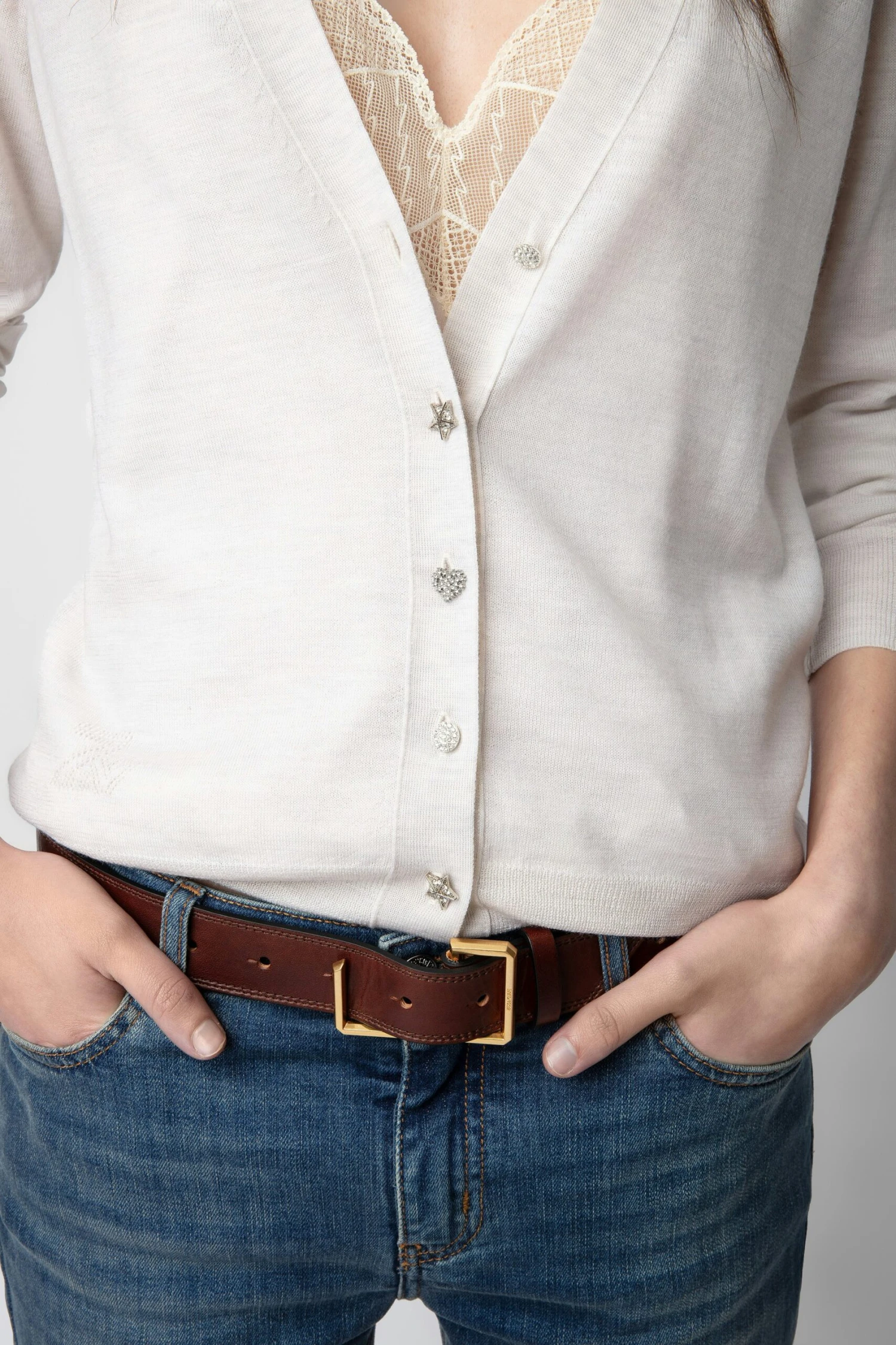 Zadig & Voltaire Jemmy Jewel Cardigan Neige 2 Zadig & Voltaire Jemmy Jewel Cardigan Neige - Image 2