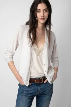 Zadig & Voltaire Jemmy Jewel Cardigan Neige 8 Zadig & Voltaire Jemmy Jewel Cardigan Neige -Zadig & Voltaire Shop KWCA00564 NEIGE 4