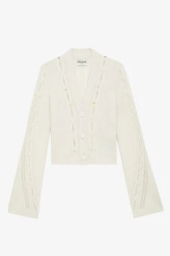 Zadig & Voltaire Barley Cardigan Ecru -Zadig & Voltaire Shop KWCA00566 ECRU 10