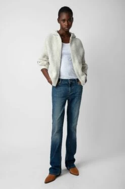 Zadig & Voltaire Anya Rainbow Cardigan Ecru -Zadig & Voltaire Shop KWCA00572 ECRU 3