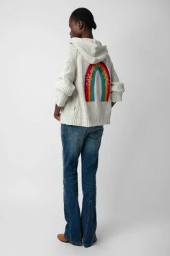 Zadig & Voltaire Anya Rainbow Cardigan Ecru -Zadig & Voltaire Shop KWCA00572 ECRU 4