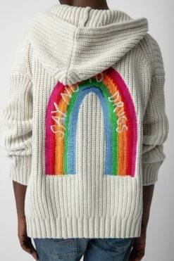 Zadig & Voltaire Anya Rainbow Cardigan Ecru -Zadig & Voltaire Shop KWCA00572 ECRU 5