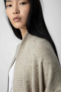 Zadig & Voltaire Indiany Cashmere Cardigan Light Beige -Zadig & Voltaire Shop KWCO00074 LIGHT BEIGE 5