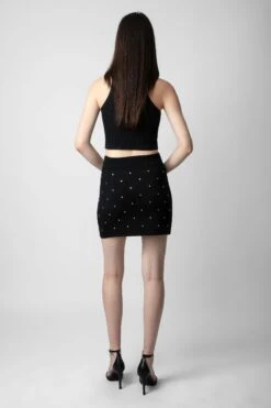 Zadig & Voltaire Mitty Diamanté Skirt Black 8 Zadig & Voltaire Mitty Diamanté Skirt Black -Zadig & Voltaire Shop KWSK00011 NOIR 4