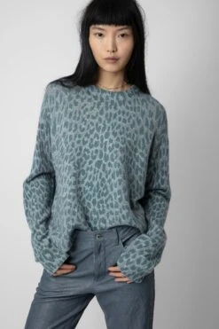 Zadig & Voltaire Markus Leopard Cashmere Sweater Nuage