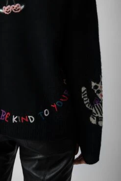 Zadig & Voltaire Markus Cashmere Sweater Black 8 Zadig & Voltaire Markus Cashmere Sweater Black -Zadig & Voltaire Shop KWSW01610 NOIR 5 1