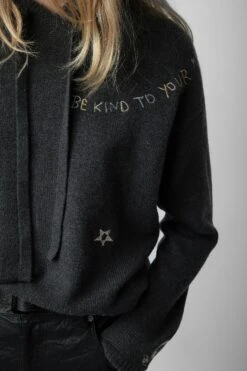 Zadig & Voltaire Marky Cashmere Sweater Kaki Slate -Zadig & Voltaire Shop KWSW01612 KAKI SLATE 4