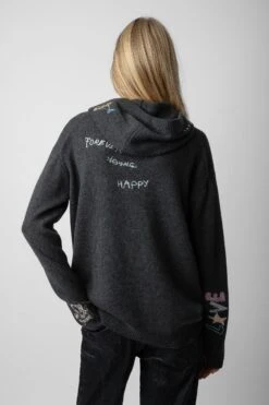 Zadig & Voltaire Marky Cashmere Sweater Kaki Slate -Zadig & Voltaire Shop KWSW01612 KAKI SLATE 5